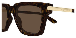 Alexander McQueen AM0519S men Havana Squared Sunglasses