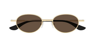 Alexander McQueen AM0523S unisex Gold Oval Sunglasses