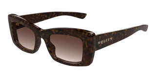 Alexander McQueen AM0526S women Havana Butterfly Sunglasses