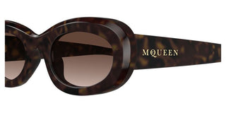 Alexander McQueen AM0527S women Havana Round Sunglasses
