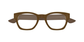 Alexander McQueen AM0530O men Brown Geometric Eyeglasses