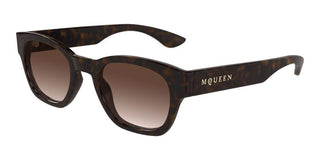Alexander McQueen AM0530S men Havana Squared Sunglasses