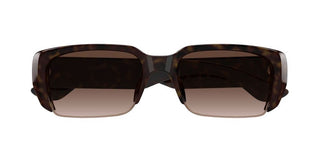 Alexander McQueen AM0532S unisex Havana Rectangle Sunglasses