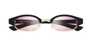 Alexander McQueen AM0534S unisex Black Round Sunglasses
