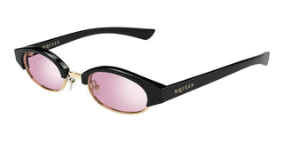 Alexander McQueen AM0534S unisex Black Round Sunglasses
