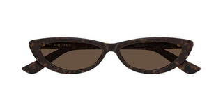 Alexander McQueen AM0535S women Havana Cat Eye Sunglasses