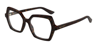 Alexander McQueen AM0537O women Havana Geometric Eyeglasses