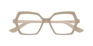 Alexander McQueen AM0537O women Brown Geometric Eyeglasses