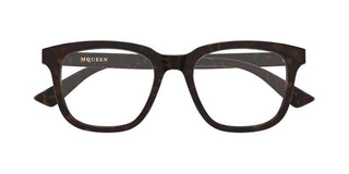 Alexander McQueen AM0539O women Havana Squared Eyeglasses
