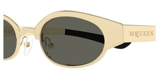 Alexander McQueen AM0545S unisex Gold Oval Sunglasses