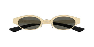 Alexander McQueen AM0545S unisex Gold Oval Sunglasses