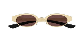 Alexander McQueen AM0545S unisex Gold Oval Sunglasses