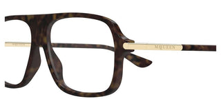 Alexander McQueen AM0555O unisex Havana Pilot Eyeglasses