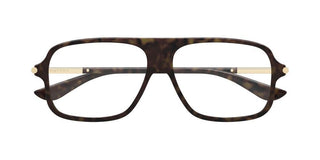 Alexander McQueen AM0555O unisex Havana Pilot Eyeglasses
