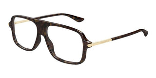 Alexander McQueen AM0555O unisex Havana Pilot Eyeglasses