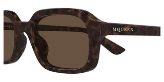 Alexander McQueen AM0558S men Havana Rectangle Sunglasses