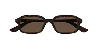 Alexander McQueen AM0558S men Havana Rectangle Sunglasses