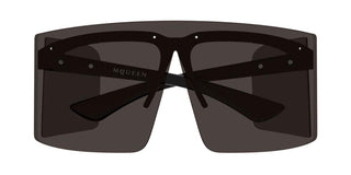 Alexander McQueen AM0594S unisex Havana Shield Sunglasses