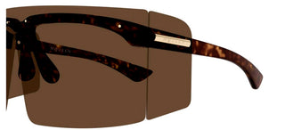 Alexander McQueen AM0594S unisex Havana Shield Sunglasses