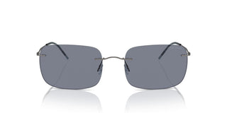 Giorgio Armani Ar 1512m Men Silver Rectangle Sunglasses
