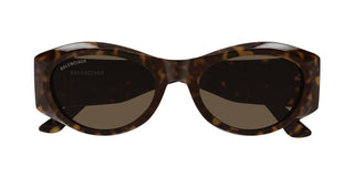 Balenciaga Bb0396sk Women Havana Oval Sunglasses