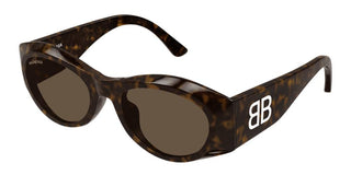 Balenciaga Bb0396sk Women Havana Oval Sunglasses