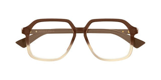 Bottega Veneta BV1329O unisex Brown Geometric Eyeglasses