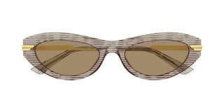 Bottega Veneta BV1368S women Havana Round Sunglasses