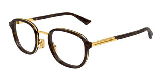 Bottega Veneta BV1376O men Havana Round Eyeglasses