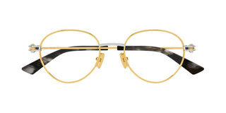 Bottega Veneta BV1382O unisex Gold Round Eyeglasses