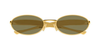 Bottega Veneta BV1386S unisex Gold Oval Sunglasses