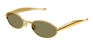 Bottega Veneta BV1386S unisex Gold Oval Sunglasses