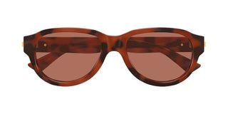 Bottega Veneta BV1410S men Havana Round Sunglasses