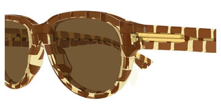 Bottega Veneta BV1410S men Brown Round Sunglasses