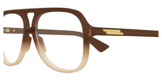 Bottega Veneta BV1417O unisex Brown Pilot Eyeglasses