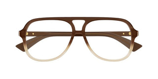 Bottega Veneta BV1417O unisex Brown Pilot Eyeglasses