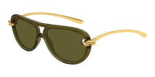 Bottega Veneta BV1418S women Green Pilot Sunglasses
