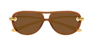 Bottega Veneta BV1418S women Brown Pilot Sunglasses