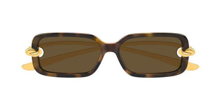 Bottega Veneta BV1439S women Havana Squared Sunglasses