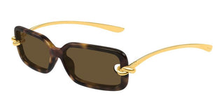 Bottega Veneta BV1439S women Havana Squared Sunglasses