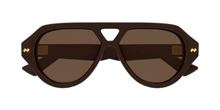 Bottega Veneta BV1485S unisex Brown Pilot Sunglasses