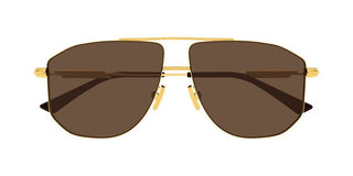 Bottega Veneta Bv1509s Unisex Gold Pilot Sunglasses