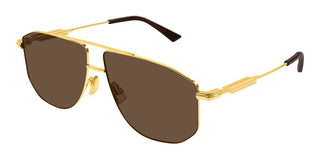 Bottega Veneta Bv1509s Unisex Gold Pilot Sunglasses