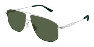 Bottega Veneta BV1509S unisex Silver Pilot Sunglasses