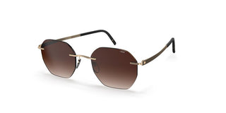 Silhouette Cabrillo Rimless 8748 Unisex Gold Geometric Sunglasses