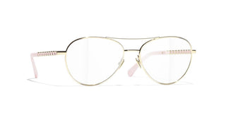 Chanel Ch 2224q Women Gold Pilot Eyeglasses