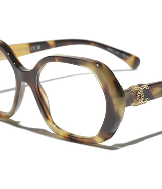 Chanel Ch 3496 Women Havana Geometric Eyeglasses