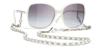 CHANEL CH 5210Q women White Sunglasses