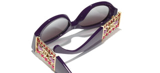 CHANEL CH 5536Q women Violet Oval Sunglasses
