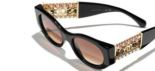 CHANEL CH 5536Q women Black Oval Sunglasses